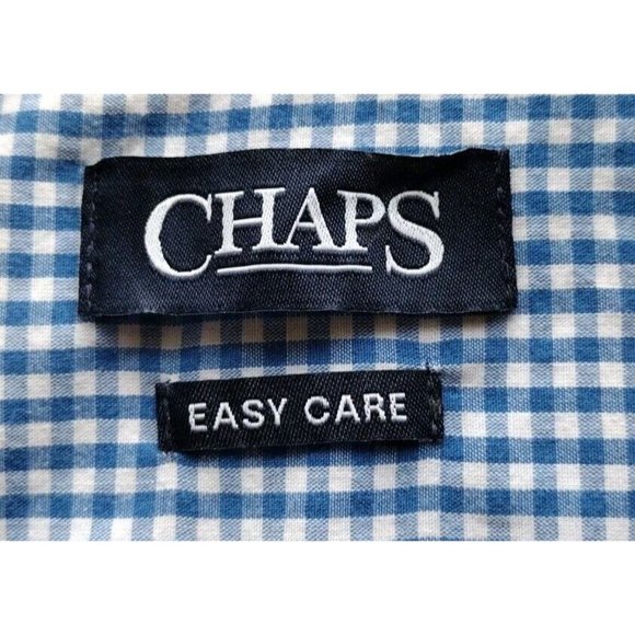 Chaps Shirt Mens XL Button Down Short Sleeve Checkered Coastal Summer - Picture 3 of 16